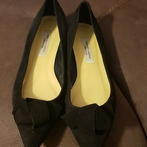 Saks fifth Avenue velvet black bow shoes